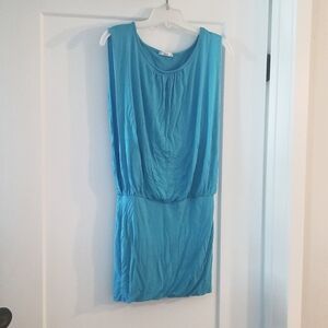 SiSi Sleeveless Blue Summer Dress Made In  USA Size M